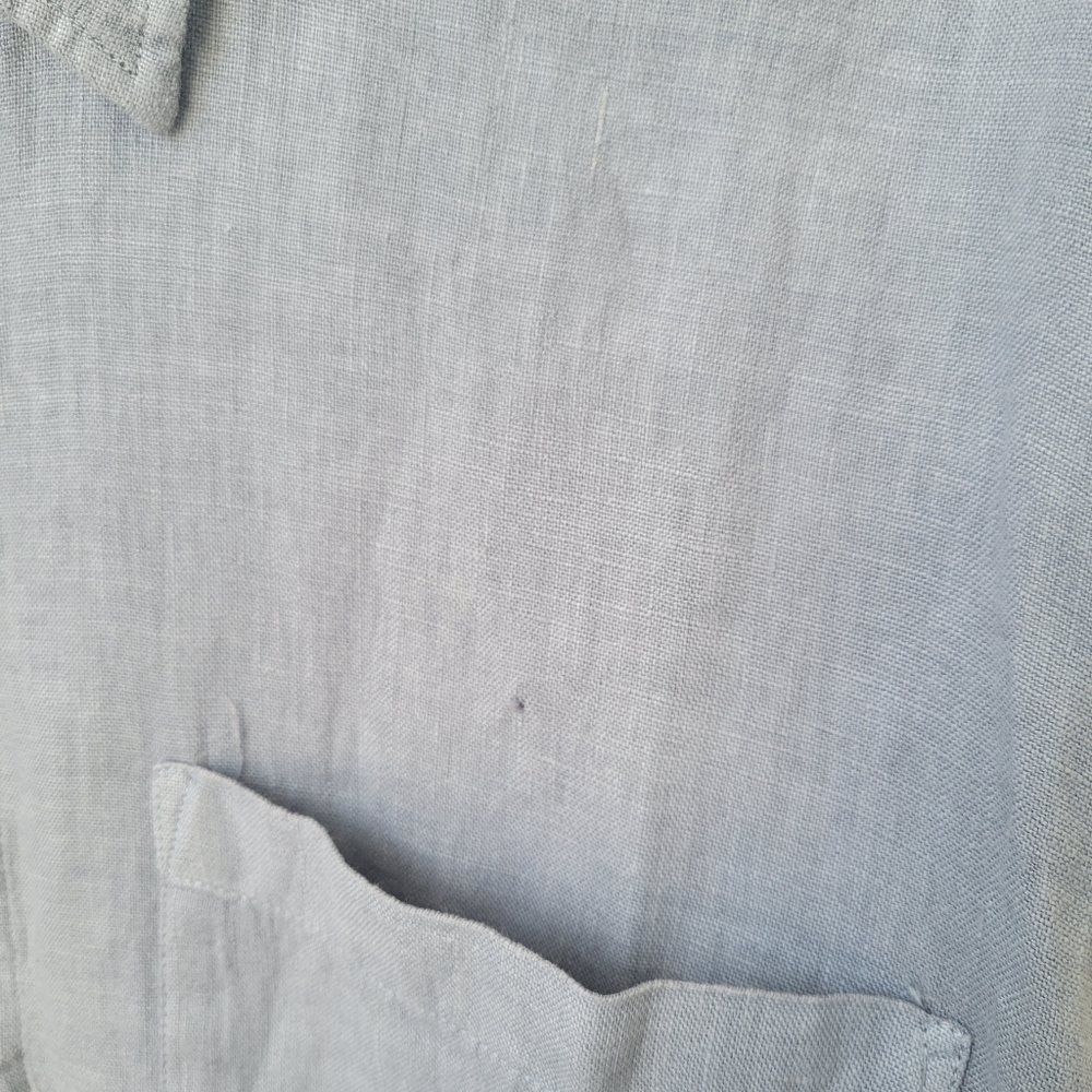 Jacobs & Jacobs Linen Button Front Shirt Blue L - Picture 12 of 12